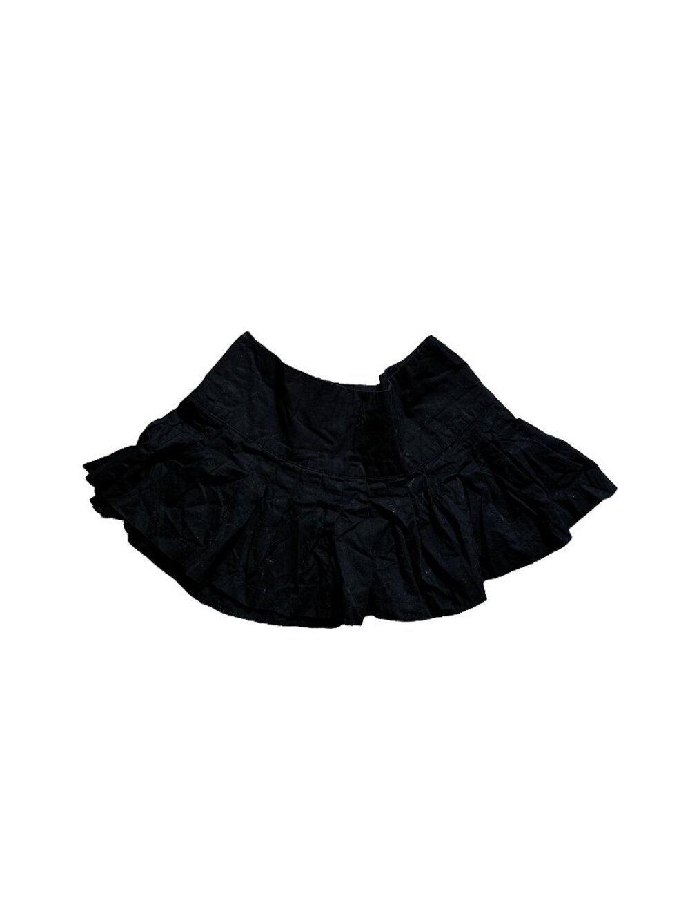 black pleated mini skirt